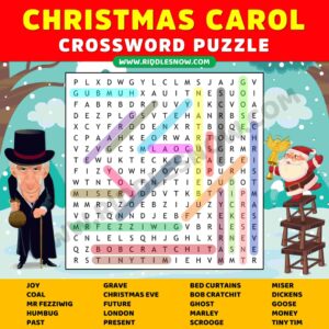 Christmas Carol Crossword Puzzles With Answer Keys Riddles Now